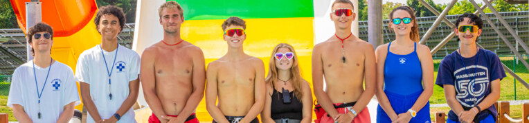 A group of lifeguards at the Massanutten WaterPark