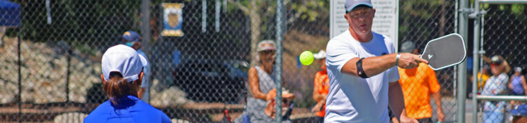 Guests playing pickleball at Massanutten Resort