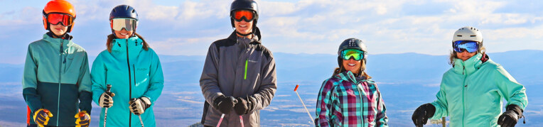 A group of guests enjoying snow sports at Massanutten Resort