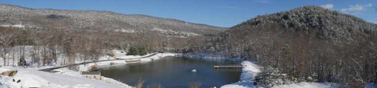 A scenic view of painters pond at Massanutten Resort