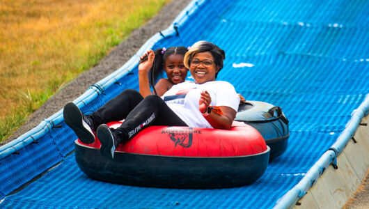 Two guests at the Massanutten Family Adventure Park