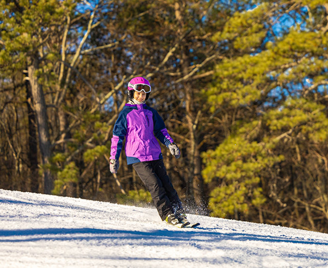 A girl skiing at Massanutten