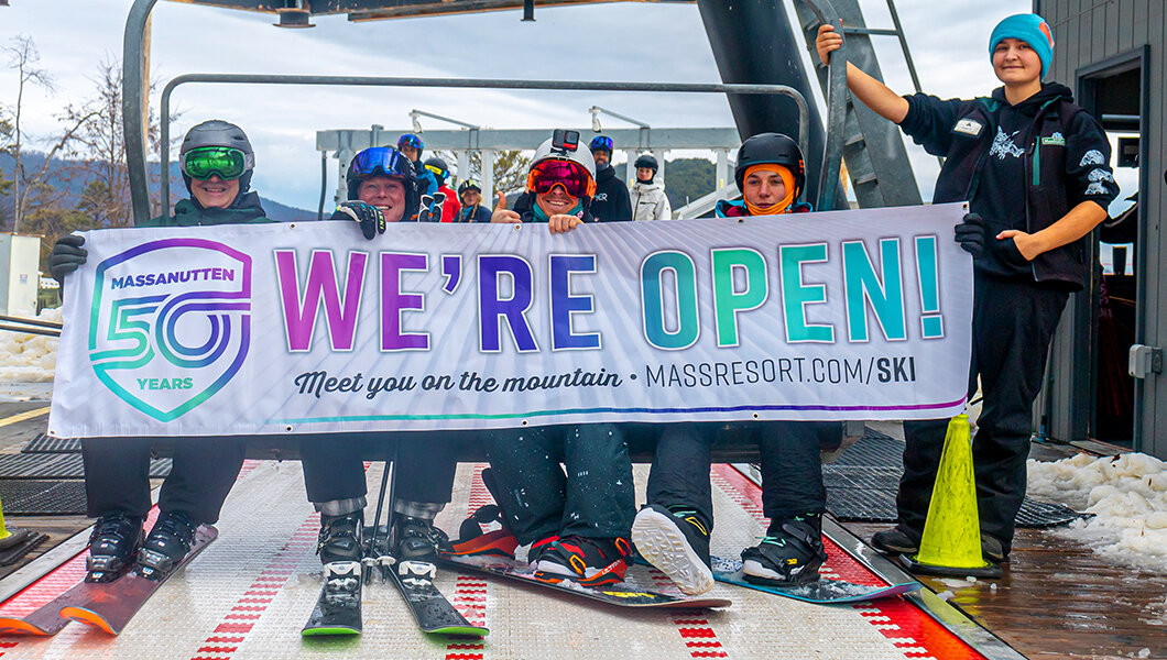 Guests on opening day at Massanutten Resort