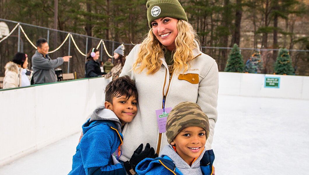 Guests ice skating at Massanutten Resort