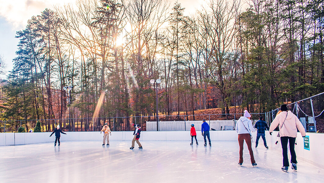 Guests skating at The Rink at Massanutten Resort