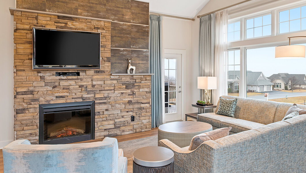 A living room in a Regal Vistas condo at Massanutten Resort